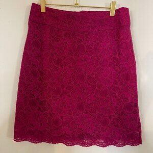 Banana Republic 4P Hot Pink Lace Skirt – Fitted Petite, True to Size